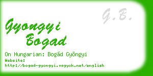 gyongyi bogad business card